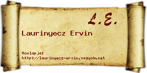 Laurinyecz Ervin névjegykártya