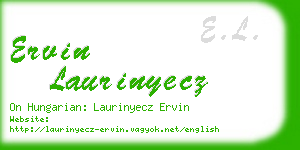 ervin laurinyecz business card